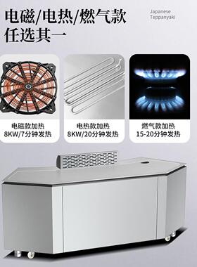 菱形日式无烟电磁铁板烧异形大型酒店餐厅商用电热弓形扒炉优厨派