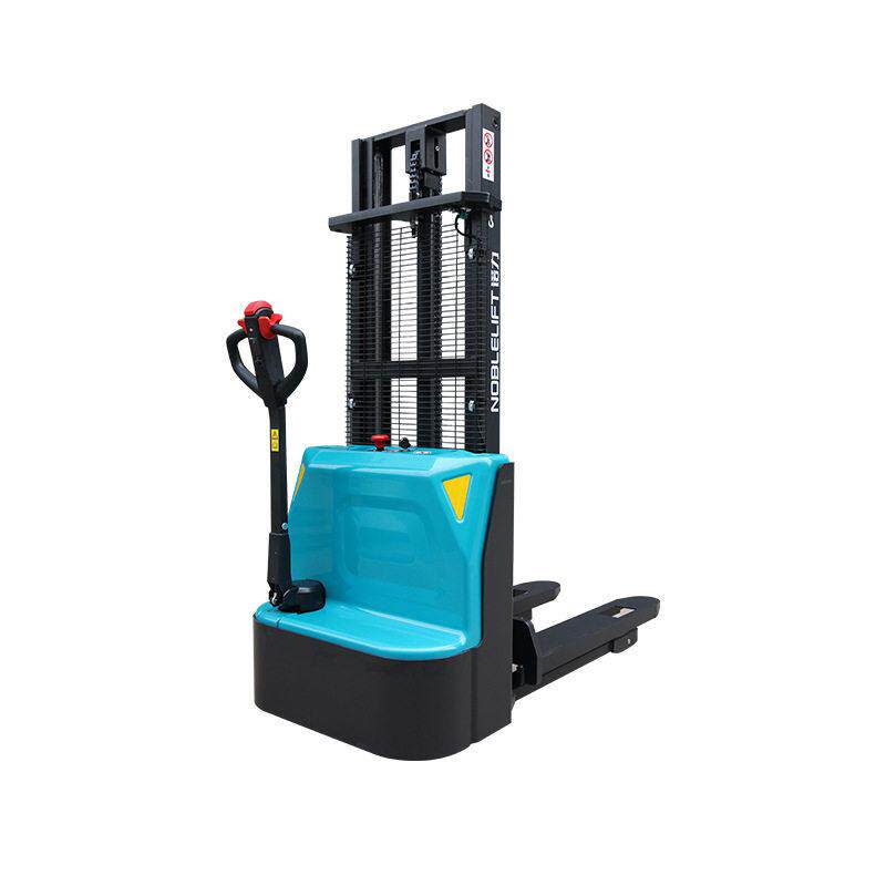 Forklift fully electric 1 ton 1.5 ton electric pallet truck electric stacker walking type long handle lead acid