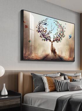 卧室床头装饰画主卧玫瑰花挂画轻奢现代高档房间背景墙壁画2025款