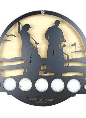 创意圆形高尔夫树林铁皮剪影高尔夫球装饰工艺品铁艺家居挂件