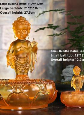 琉璃浴佛太子佛盆套装组合装饰家居摆件释迦牟尼佛定制莲花浴佛节