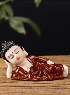 正品弥勒佛禅像如来卧佛释迦牟尼佛堂摆件意新中式造景陶意瓷工创