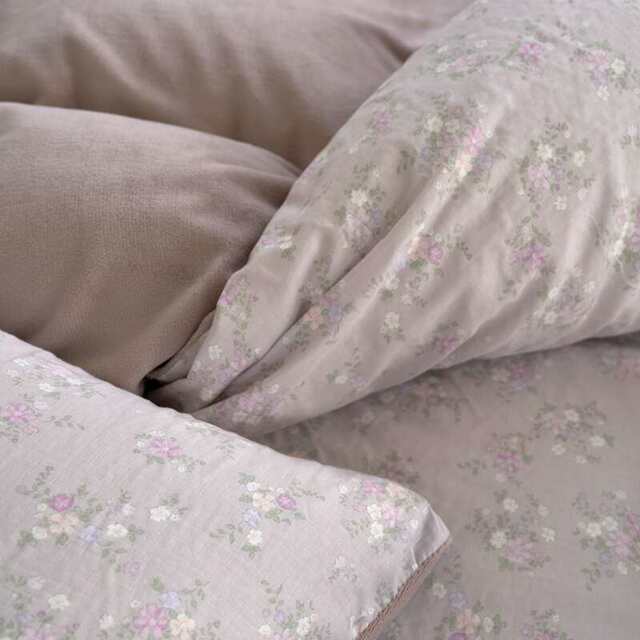 Autumn and winter purple floral double-layer yarn milk velvet four-piece set plus velvet bed sheet coral velvet quilt cover ab-face bedding