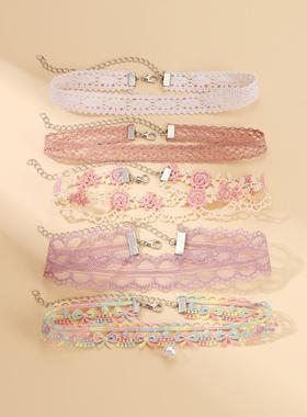 chokerins蕾丝花边项圈锁骨项链