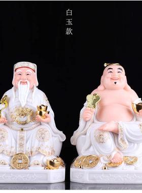 8/12寸越南地主公财神爷神像 土地财神大伯公汉白玉供奉招财摆件