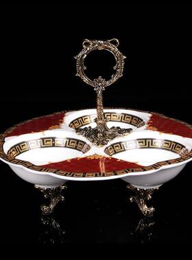 KTV摆台用品宫廷红花人物陶瓷纸巾盒果盘烟缸新款欧式茶几摆件