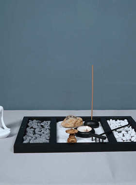 创意树脂瑜伽烛台女生木质摆件禅意冥想沙盘瑜伽馆工艺品装饰礼品