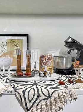 现代中古风格简约样板房间房烘焙主套题台面橱组合装软装饰柜厨品