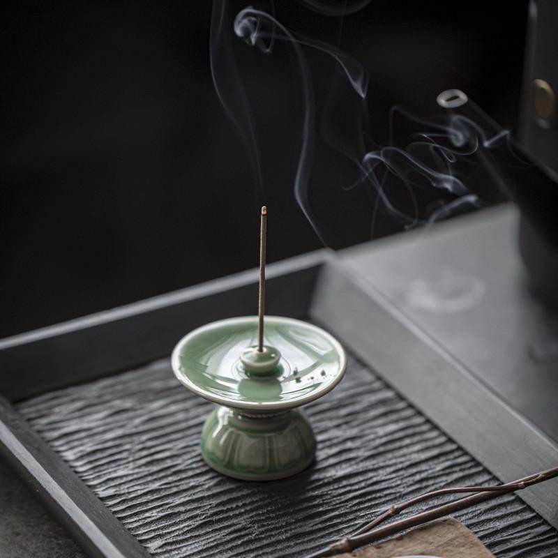 宜室茶话青瓷祥云香插线香炉室内香座香托禅意茶室香陶瓷茶道配件,淘宝优惠券,粉丝福利购,淘宝优惠卷