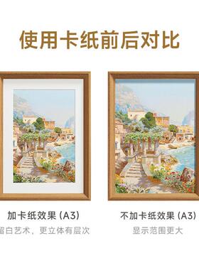 木质相框挂墙a3A4纸画框4K八8开水彩素描油画框装裱12寸框架
