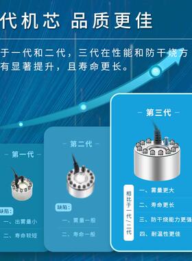 水泵雾化All抽水循环雾化加湿水景造雾器流水喷泉假山盆景喷雾