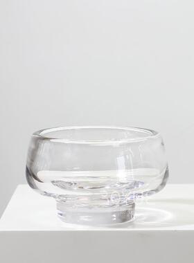 中古风黑色透明色高脚琉璃摆件样板间摆件高级感书架书柜软装饰品