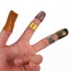 Thick and adjustable thimble finger cot for home use, handmade metal copper color wedding thimble hoop, sewing ring ring device