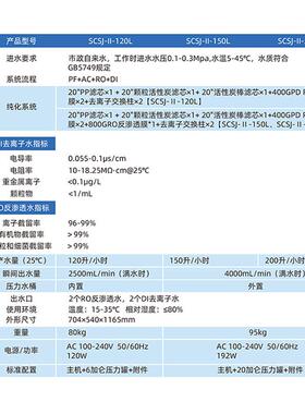 BIOBASE纯水设备SCSJ-II-120L RO反渗透制水量120升实验室纯水机