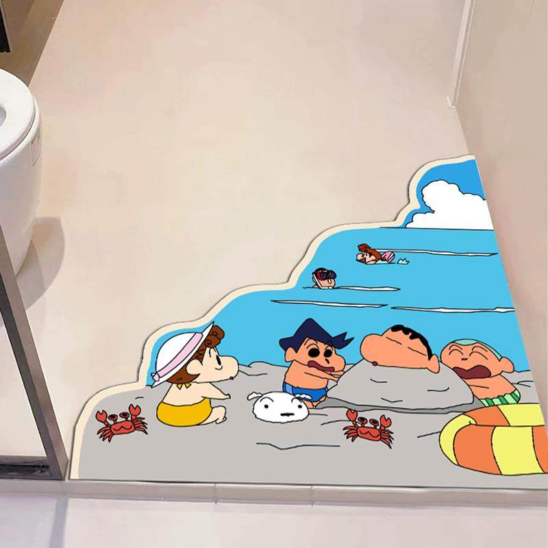 卫生间吸水浴室垫淋浴间门口地垫卡通小新防滑耐脏速干硅藻泥软垫,淘宝优惠券,粉丝福利购,淘宝优惠卷