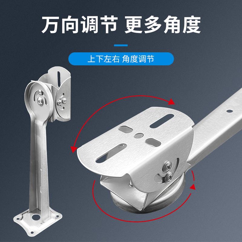 监控支架201万向S304不锈钢室外摄像机鸭嘴抱箍支架430壁装抱柱 - 图0