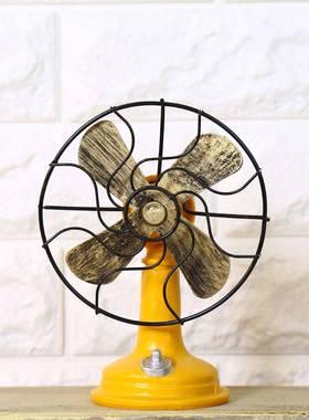 酒吧风格 家居树脂装饰品 复古做旧工艺品摆件 老式风扇 13644