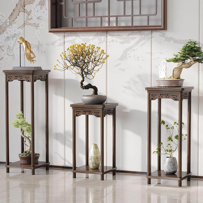 花架置物架阳台实木多层落地式家用客厅中式花台多肉绿萝花盆新品,淘宝优惠券,粉丝福利购,淘宝优惠卷