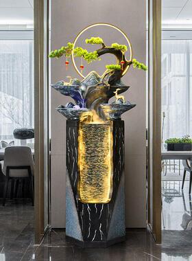 秦汉天溪新中国风流水喷泉家居客厅地板装饰摆件景观办公室开业典