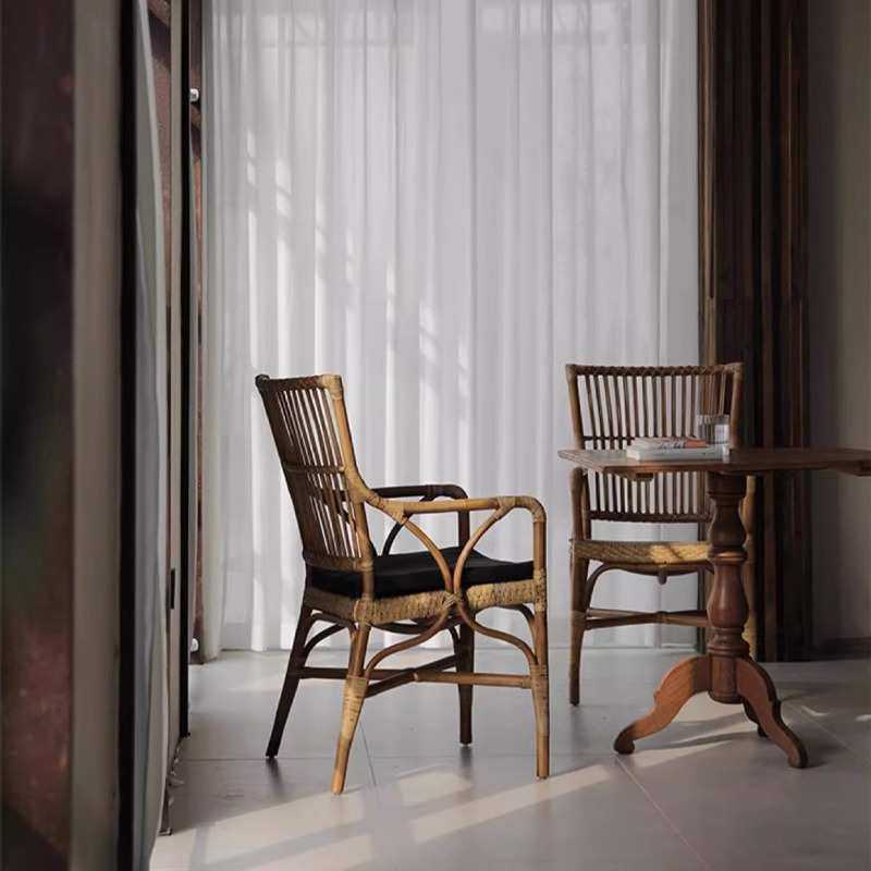 北欧诧寂风藤编椅子家用中古椅阳台休闲椅酒店民宿藤编餐椅定制,淘宝优惠券,粉丝福利购,淘宝优惠卷