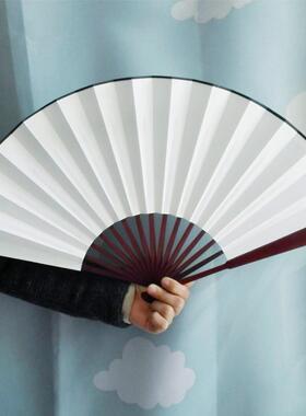 1绢0仿寸乌木洒双面空白49宣纸折扇 金宣纸折扇 美术画画扇折扇子