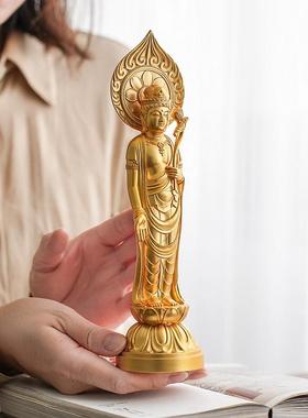 新款圣音菩萨 进口镀金佛像摆件观 大慈观世观音生音肖鼠年守护本