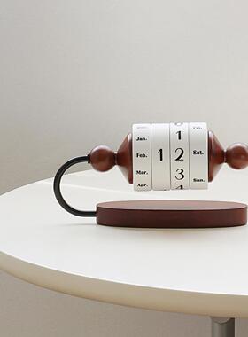 高级感奶油风桌面转轮万年日历家居桌面摆件客厅酒柜书房软装饰品