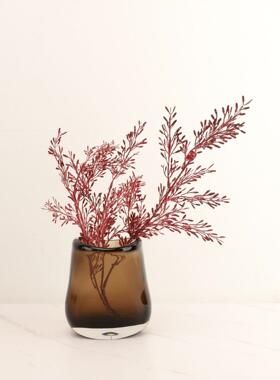 现简约扁口琉璃花摆件客厅茶几餐桌面工艺品家居插花花器