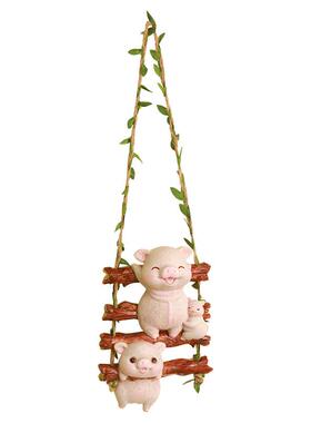 庭院花园猫咪树上挂件阳台壁挂盆挂民宿卧室布景树脂工艺装饰品