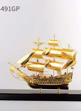 一帆风顺金属帆船模型合金帆船商务庆典礼品纪念摆件家居摆饰创意