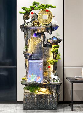 假山鱼缸喷泉风水轮客厅水幕墙生财高山流水摆件循环水系景观落地