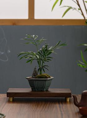 中式黑胡桃木长方形摆件底座工艺品奇石花盆景紫砂壶茶具底座托架