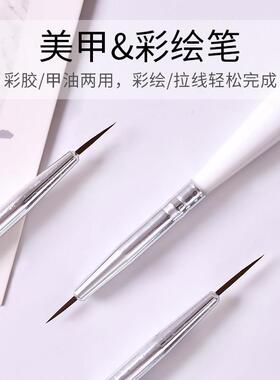 高端日式彩绘拉线笔刷3支套装光疗笔甲油胶全套刷画花工具美甲笔