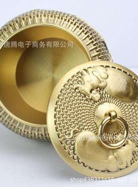 黄铜工艺品五牛茶叶罐摆件办公室桌面创意大小纯铜储藏罐铜工艺品