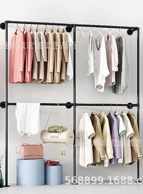 铁艺工业风服装展示架服装店上墙衣架侧挂挂衣架