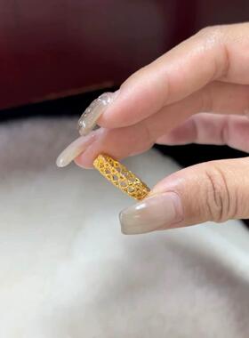 法式高级感镂空蕾丝戒指女ins简约轻奢小众设计食指戒指厂家直销