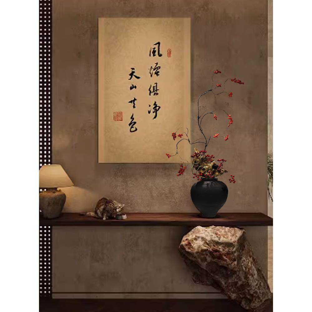 禅意新中式花瓶树脂摆件宋代美学民宿家居玄关桌别墅侘寂高级装饰,淘宝优惠券,粉丝福利购,淘宝优惠卷