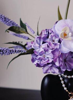 设计师款彷真花假花客厅插花餐桌家居森系花朵玄关轻奢浪漫紫色系