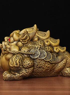 铜霸王蟾蟾蜍摆件摆元件铜金蟾铜金蟾铜金蝉BSG三足蟾金蜍铜宝金