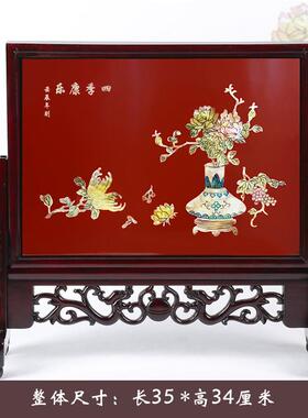 扬州漆器屏风 手工螺钿工艺平磨 插屏台屏摆件 外事旅游特色礼品
