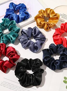 4PCS/Lot Satin Silk Scrunchies Women Elastic Rubber Hair Ban