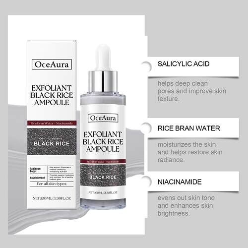 OceAura Black Rice Exfoliating Liquid Facial Cleansing Essen - 图0