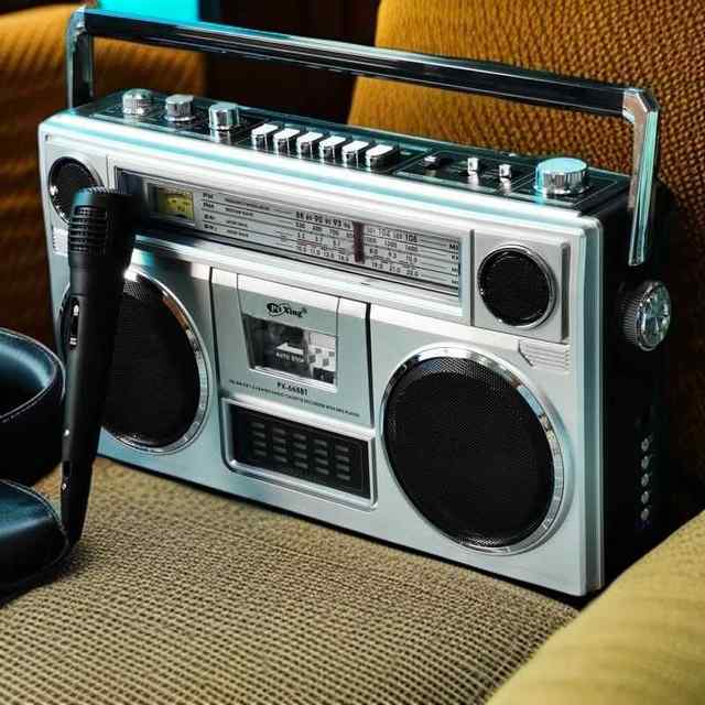 Rechargeable outdoor karaoke singing Bluetooth speaker retro tape recorder tape player radio plug-in audio