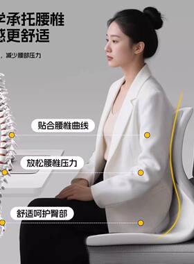 人体工学靠背护腰坐垫腰椎座垫椅子办公室久坐腰部按摩器座椅坐姿