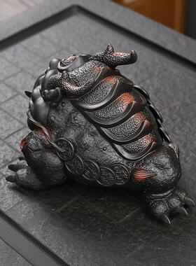 招财金蟾陶瓷家居装饰摆件客厅酒柜办公室桌面工艺礼品摆饰茶宠精