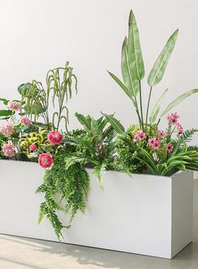 彷真绿色植物花槽箱橱窗装饰造景景观组合轻奢高端饭厅隔断假植物