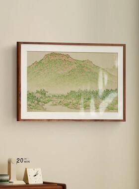 侯震 大泽山风景山水装饰画小清新客厅饭厅卧室书房原木风挂画