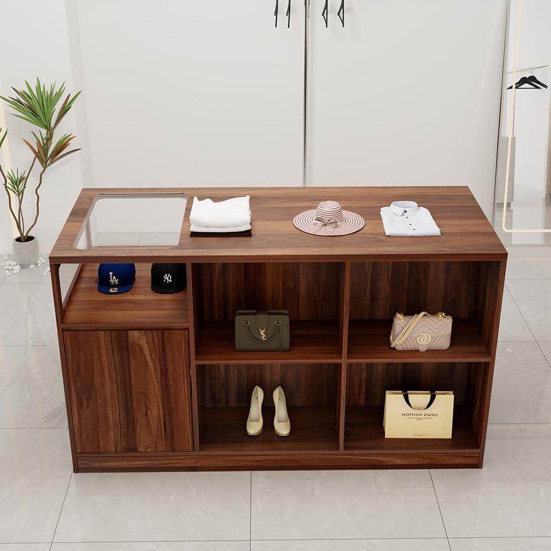 服装店中岛柜收银台带玻璃流水台展示台柜台摆件饰品陈列柜吧台桌,淘宝优惠券,粉丝福利购,淘宝优惠卷