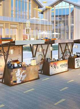 景区古镇老街特色小吃摊位展示架古风市集活动摊位架户外地推货架