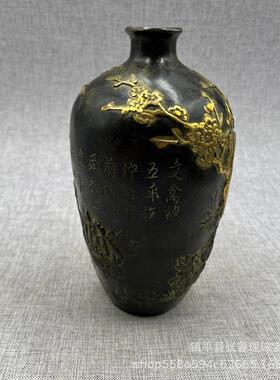 直销新款仿古铜器摆件古玩收藏梅花瓶居家客厅办公室礼品摆件